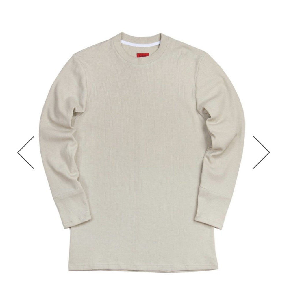 Killion cream waffle knit long sleeve shirt